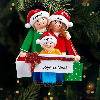 Décorations de Noël Famille avec cadeaux avec cadeaux 3-5 noms