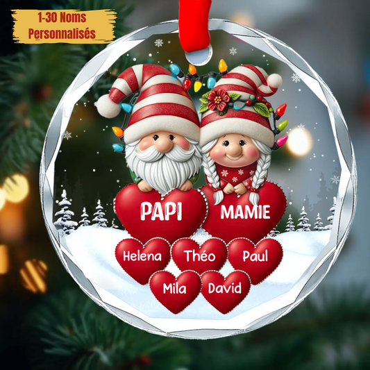 Verre Décorations de Noël Couples de gnomes et les enfants