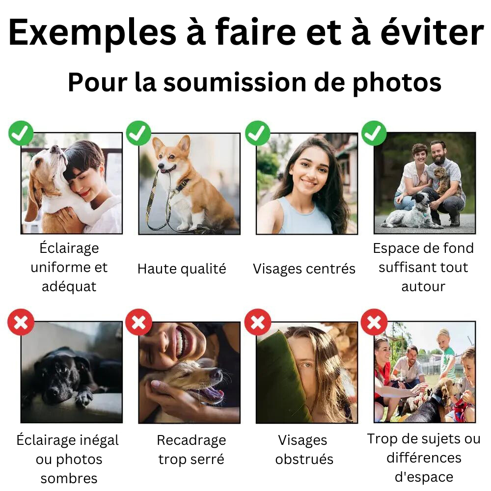 Pendentif en acrylique personnalisé avec photo pour couple et famille