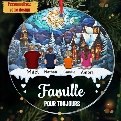 Famille pour Décorations de Noël toujours acryliques Décorations d'arbre de Noël