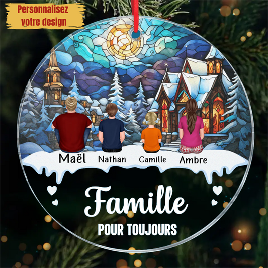 Famille pour Décorations de Noël toujours acryliques Décorations d'arbre de Noël