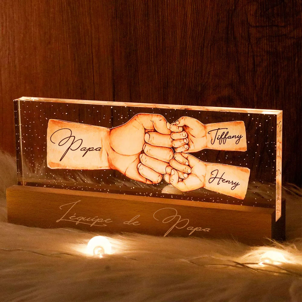 Veilleuse LED personnalisée en acrylique, cadeau de fête des pères pour papa, grand-père, mari, etc.