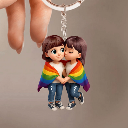 Couples LGBT – Porte-clés en acrylique personnalisé
