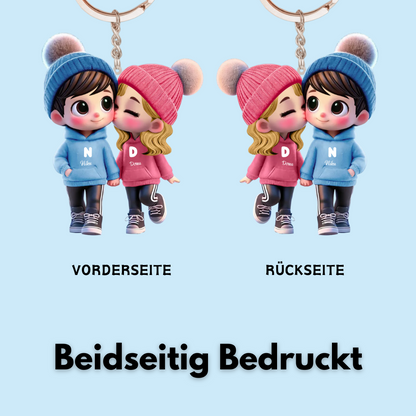 Porte-clés personnalisé – Adorables amoureux pour couple