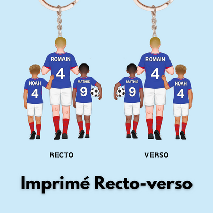 Équipe de football de papa Porte-clés père et enfants