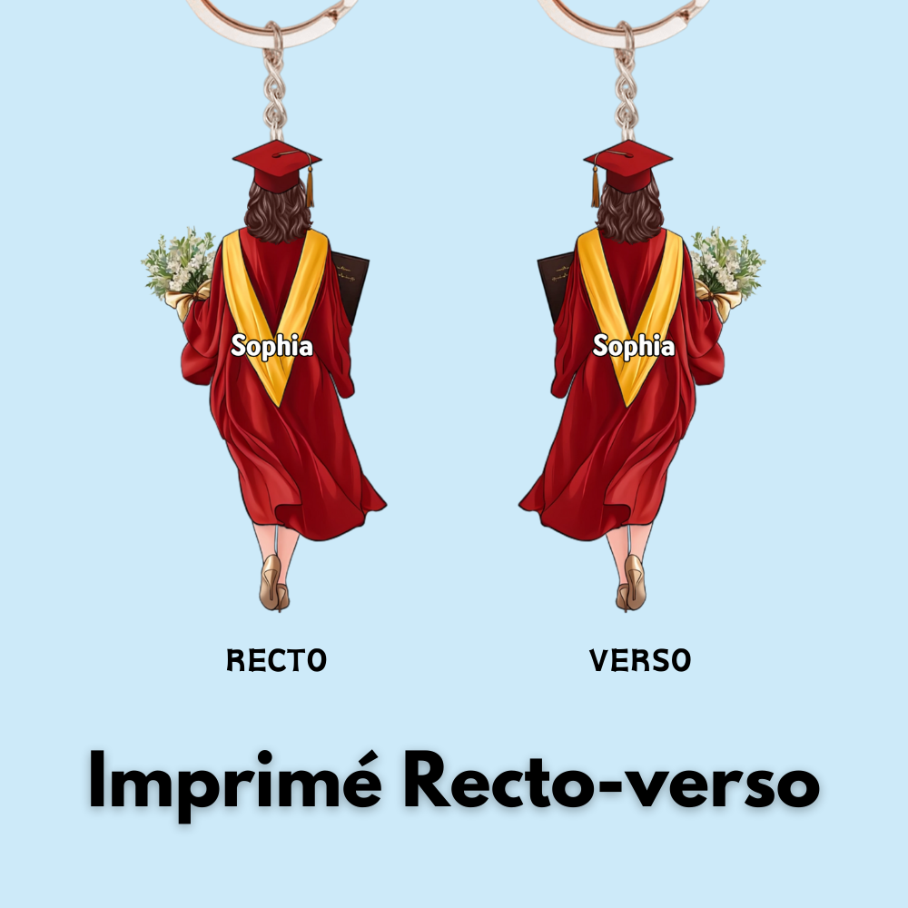 Porte-clés personnalisé en acrylique – Remise de diplôme