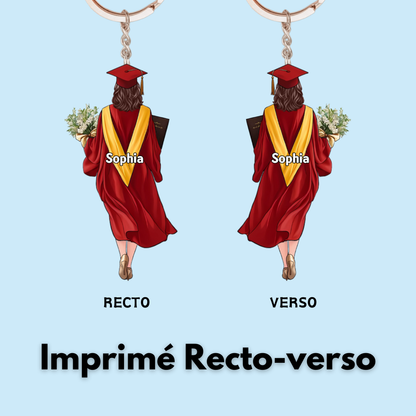 Porte-clés personnalisé en acrylique – Remise de diplôme
