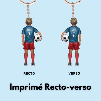 Enfant footballeur – Porte-clés personnalisé pour fils et fille