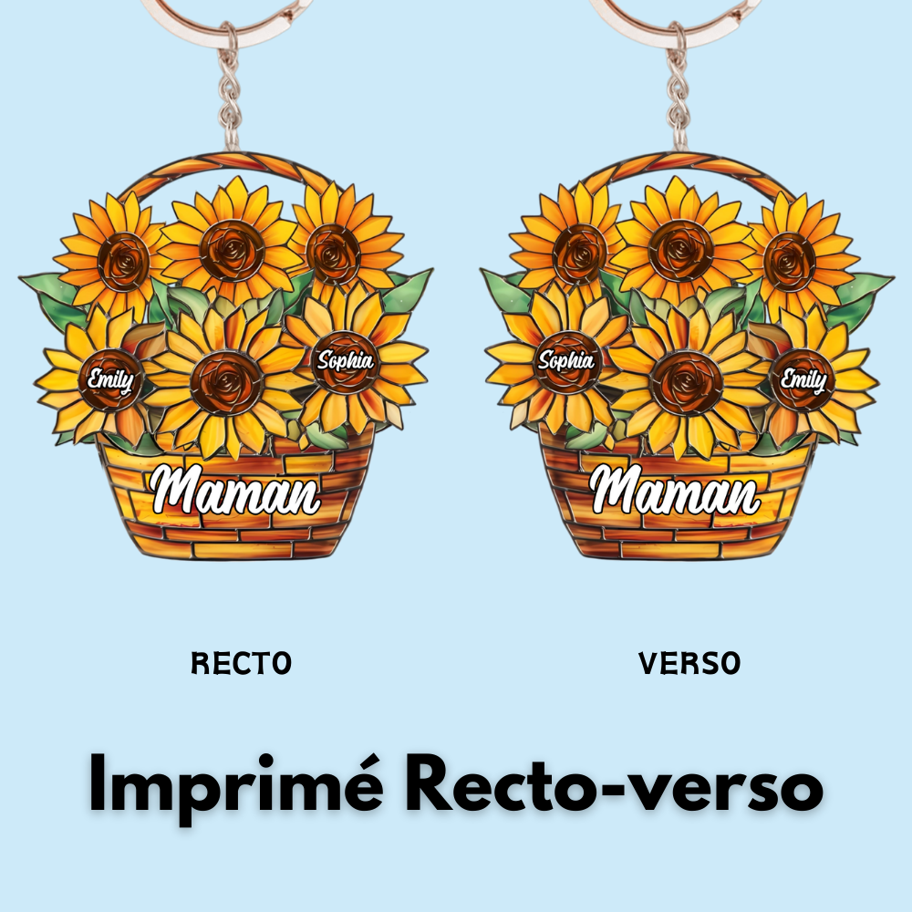 Tournesol – Porte-clés personnalisé pour maman et mamie