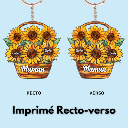 Tournesol – Porte-clés personnalisé pour maman et mamie