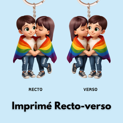Couples LGBT – Porte-clés en acrylique personnalisé