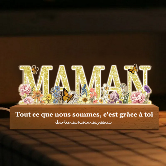 Veilleuses LED avec MAMAN / MAMIE/ MOM Cadeau pour maman et mamie