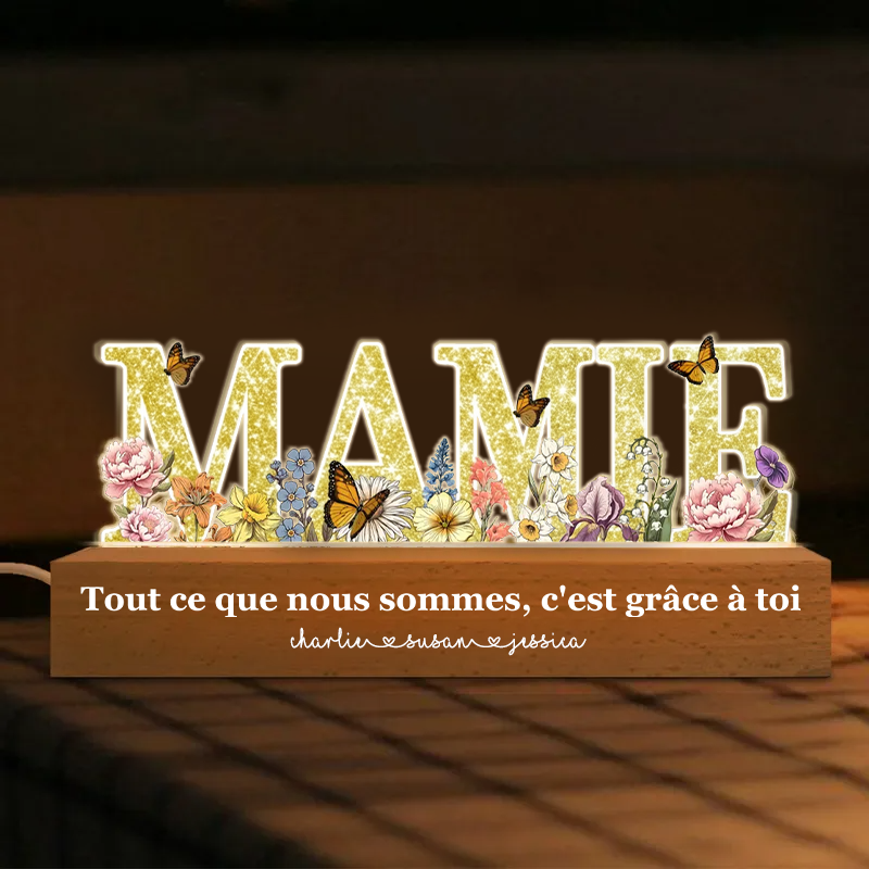 Veilleuses LED avec MAMAN / MAMIE/ MOM Cadeau pour maman et mamie