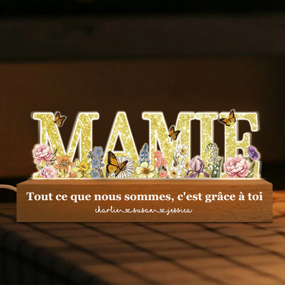 Veilleuses LED avec MAMAN / MAMIE/ MOM Cadeau pour maman et mamie