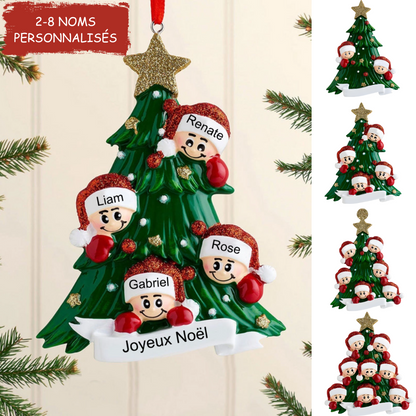 Décorations de Noël-Sapin de Noël avec visages 2-8 noms