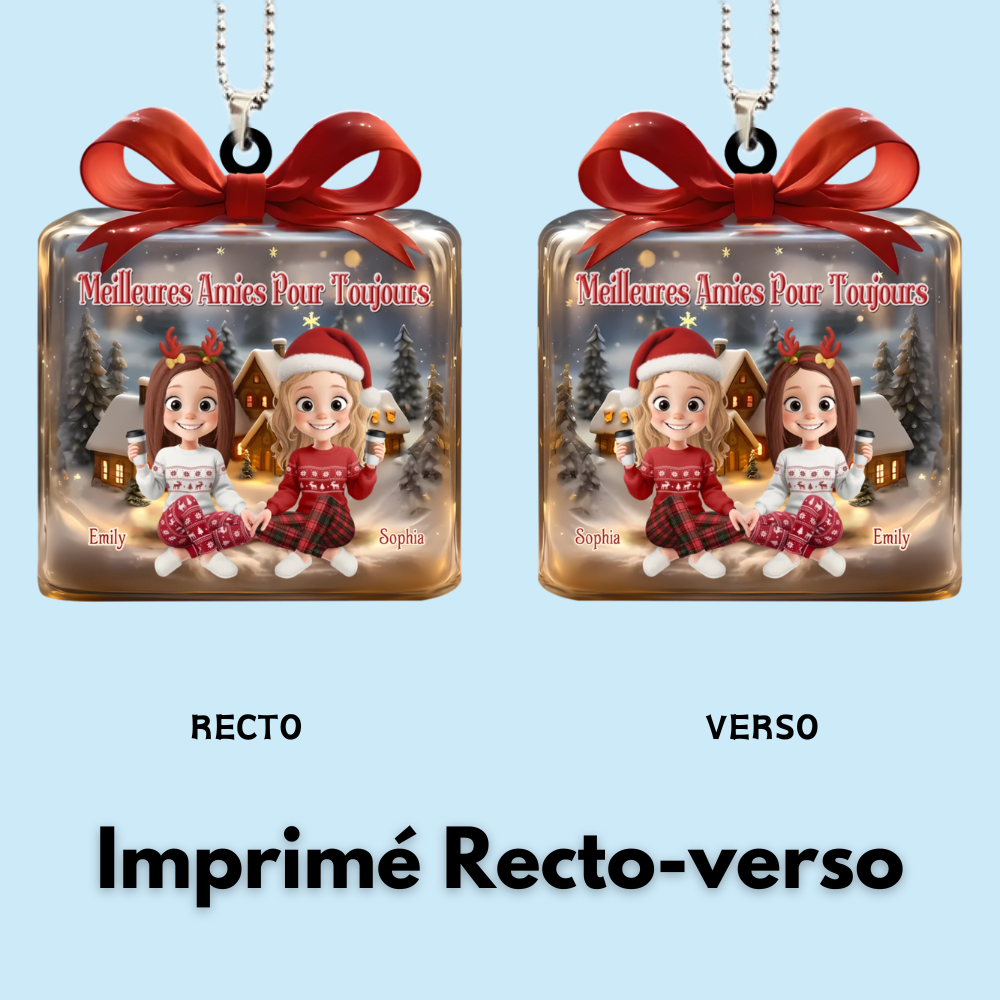 Pendentif de Noël personnalisé en acrylique, cadeau pour meilleure amie et sœur
