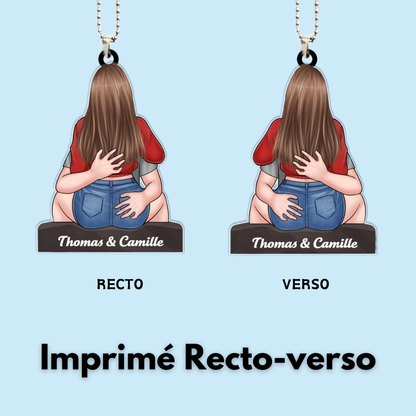 Pendentif personnalisé en acrylique, cadeau pour couple