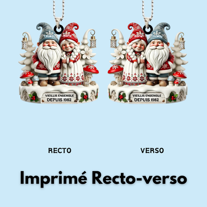 vieillir ensemble depuis-– Couple de lutins Pendentif de Noël