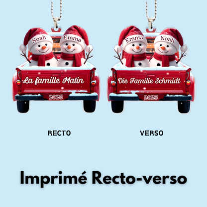 Orement acrylique Décoration de Noël personnalisée avec des bonhommes de neige pour famille