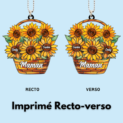 Tournesol-Pendentif personnalisé avec nom