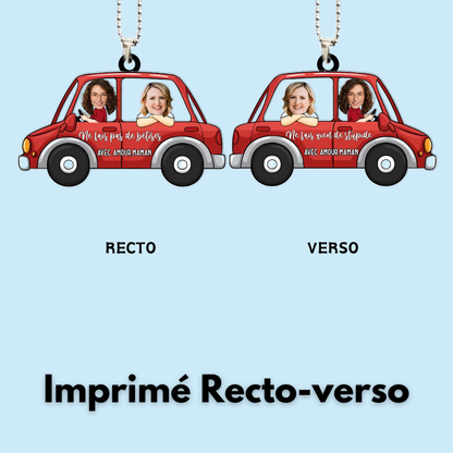 Ornement de voiture amusant avec photos pour fils et fille