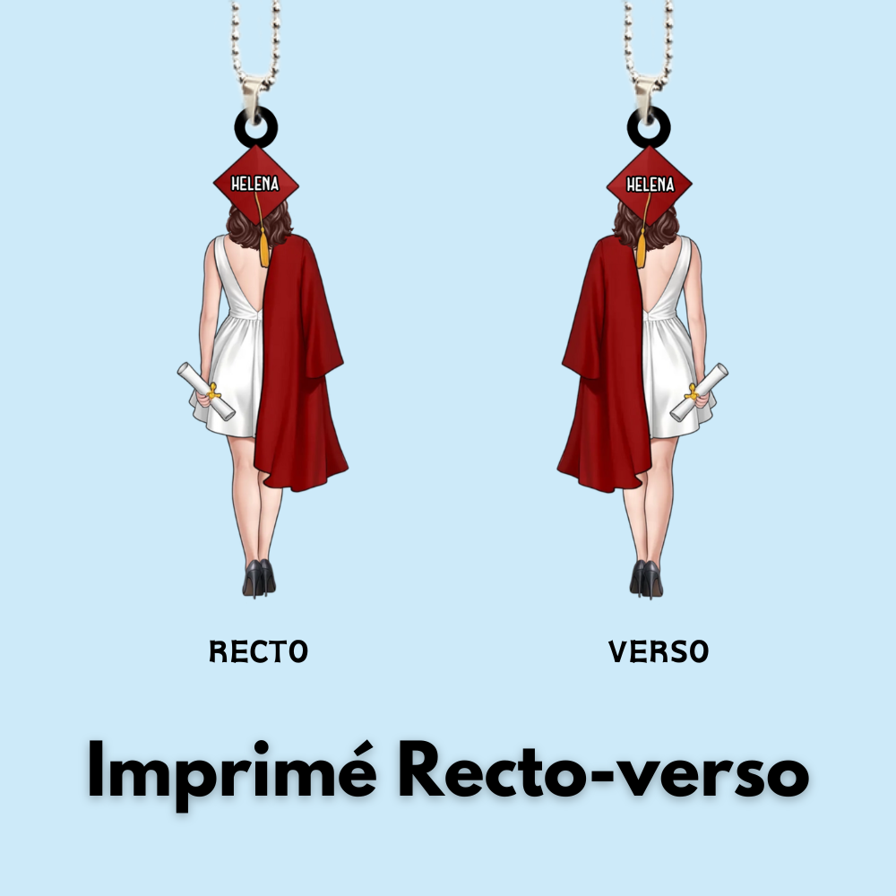 Pendentif de rétroviseur personnalisé pour la remise de diplôme