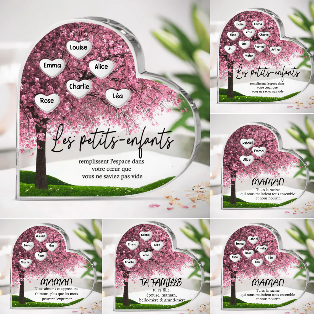 Arbre de Famille Plaque Acrylique avec 1- 10 Noms pour Maman et Grand-mère Cadeaux pour la Fête des Mères