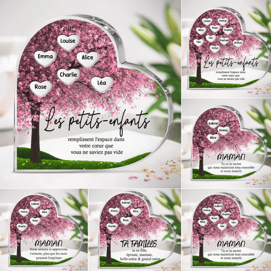 Arbre de Famille Plaque Acrylique avec 1- 10 Noms pour Maman et Grand-mère Cadeaux pour la Fête des Mères