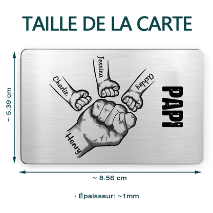 Carte portefeuille personnalisée avec nom et texte Cadeau pour papa et grand-père