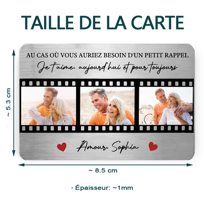 Carte portefeuille personnalisée avec photos et gravure – Pour couple et famille