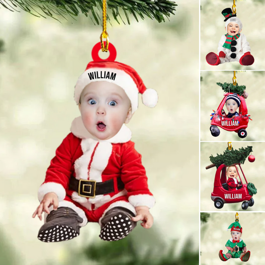 Bébé Photo Décorations de Noël avec nom