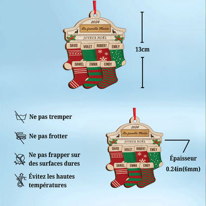 Bas de Noël-Bois Pendentif de Noël Personnalisable Décorations de Noël