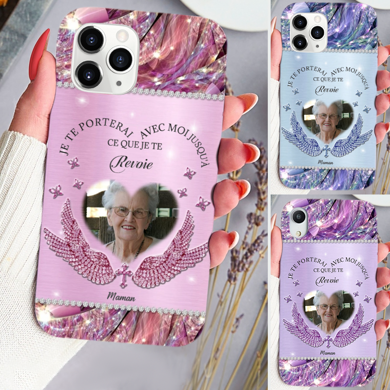 Coque personnalisée avec ailes d'ange pour iPhone et Samsung