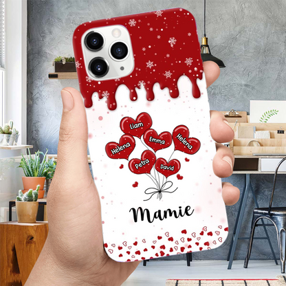 Cœurs en hiver - Coque personnalisée pour iPhone et Samsung