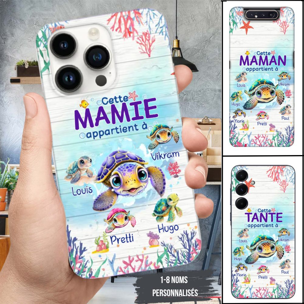 Tortues-Etui Téléphone personnalisé pour iPhone et Samsung
