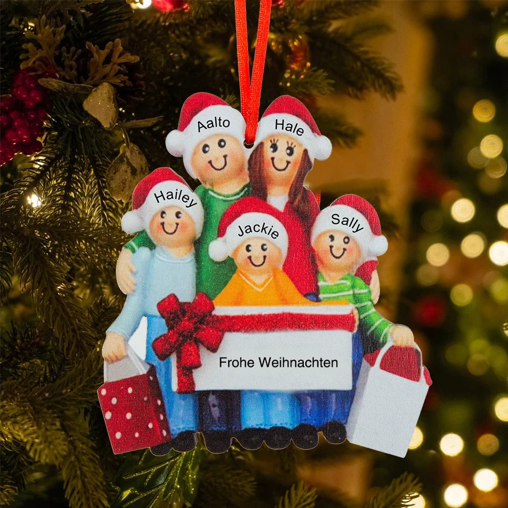 Décorations de Noël Famille avec cadeaux avec cadeaux 3-5 noms
