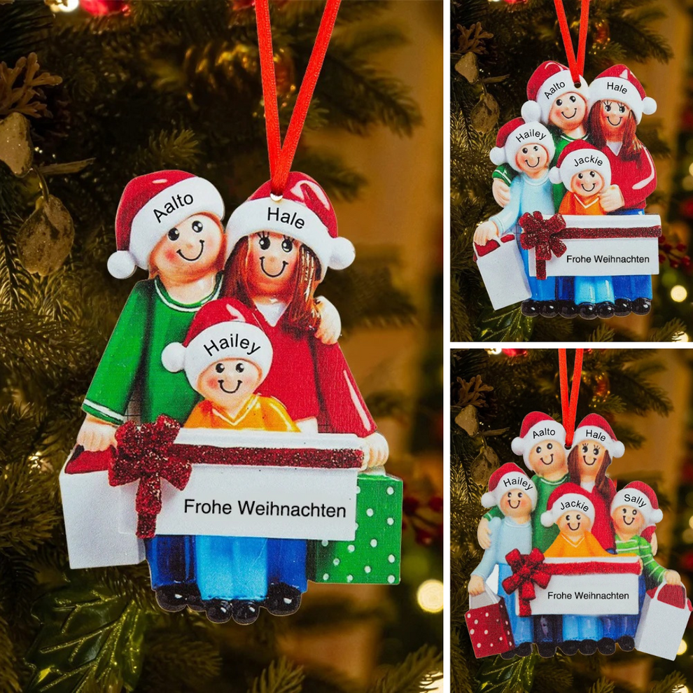 Décorations de Noël Famille avec cadeaux avec cadeaux 3-5 noms