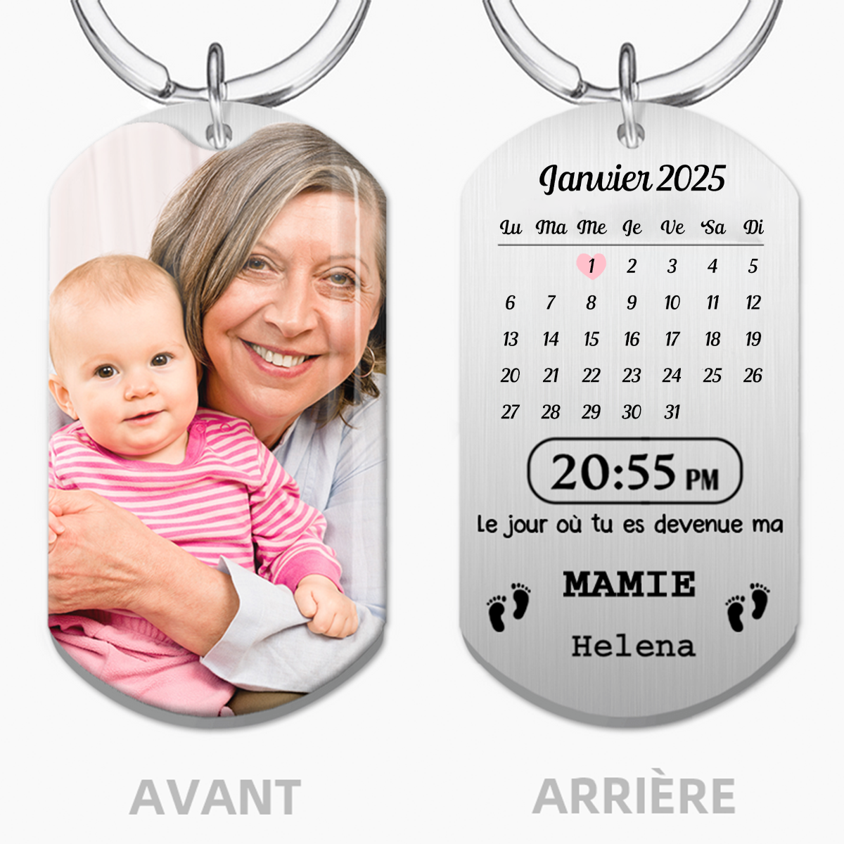 Le jour où tu deviendras mon...- Porte-clés calendrier avec photo